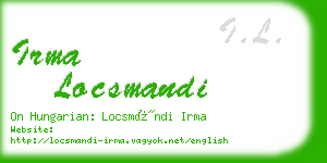 irma locsmandi business card